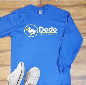 Solid Blue DAL Long-sleeved Tee